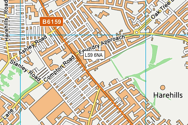 LS9 6NA map - OS VectorMap District (Ordnance Survey)