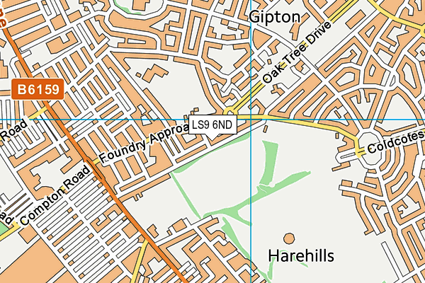 Harehills Park map (LS9 6ND) - OS VectorMap District (Ordnance Survey)