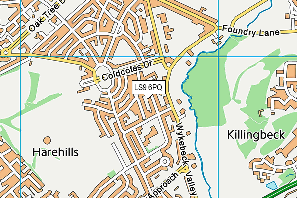 LS9 6PQ map - OS VectorMap District (Ordnance Survey)