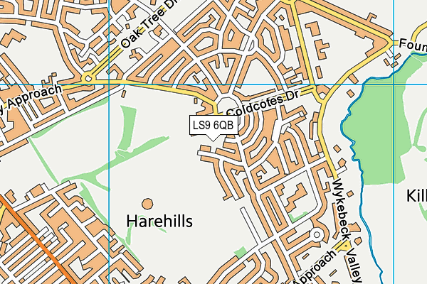 LS9 6QB map - OS VectorMap District (Ordnance Survey)