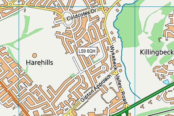 LS9 6QH map - OS VectorMap District (Ordnance Survey)
