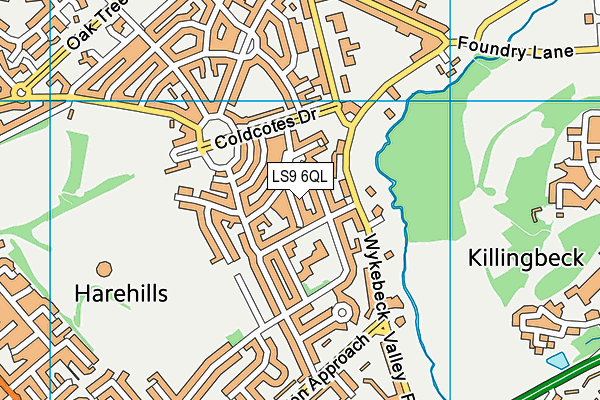 LS9 6QL map - OS VectorMap District (Ordnance Survey)