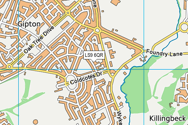 LS9 6QR map - OS VectorMap District (Ordnance Survey)