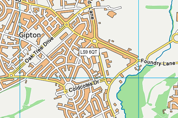 LS9 6QT map - OS VectorMap District (Ordnance Survey)