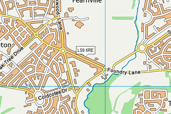 LS9 6RE map - OS VectorMap District (Ordnance Survey)