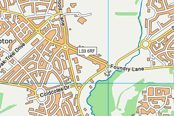 LS9 6RF map - OS VectorMap District (Ordnance Survey)