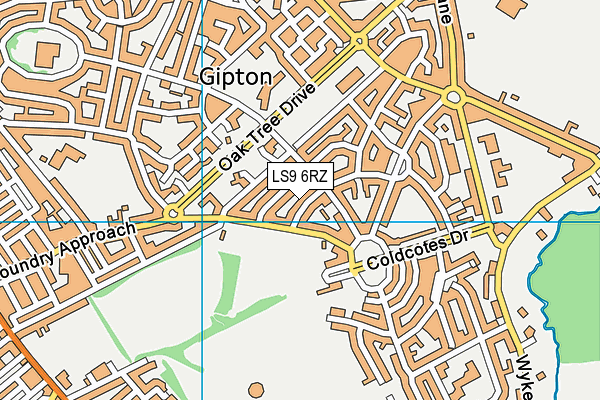 LS9 6RZ map - OS VectorMap District (Ordnance Survey)