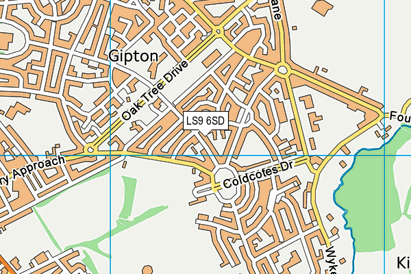 LS9 6SD map - OS VectorMap District (Ordnance Survey)