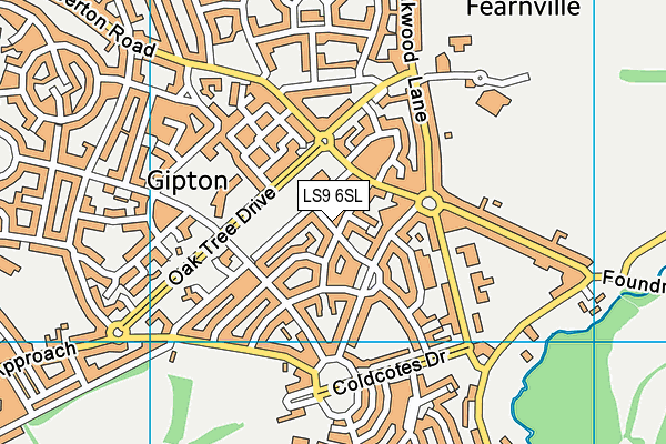 LS9 6SL map - OS VectorMap District (Ordnance Survey)