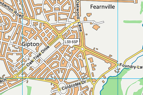 LS9 6SP map - OS VectorMap District (Ordnance Survey)