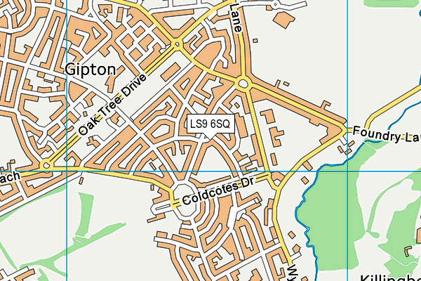LS9 6SQ map - OS VectorMap District (Ordnance Survey)