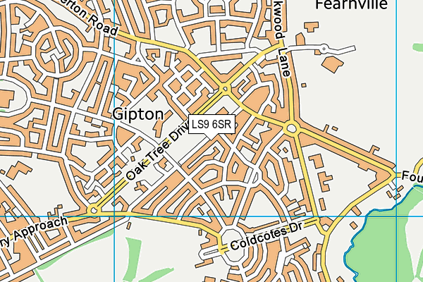 LS9 6SR map - OS VectorMap District (Ordnance Survey)