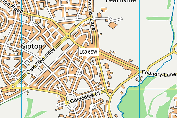 LS9 6SW map - OS VectorMap District (Ordnance Survey)