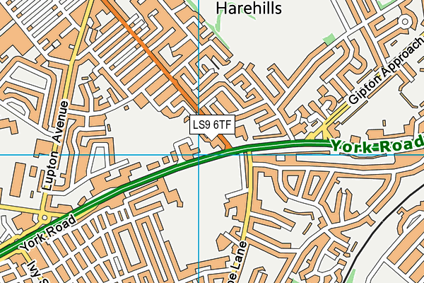 LS9 6TF map - OS VectorMap District (Ordnance Survey)