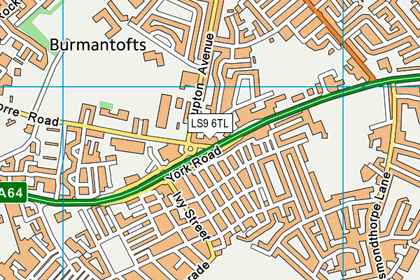 LS9 6TL map - OS VectorMap District (Ordnance Survey)