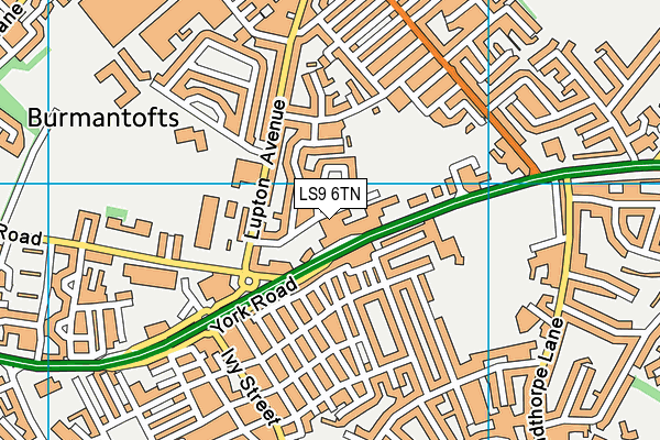 LS9 6TN map - OS VectorMap District (Ordnance Survey)