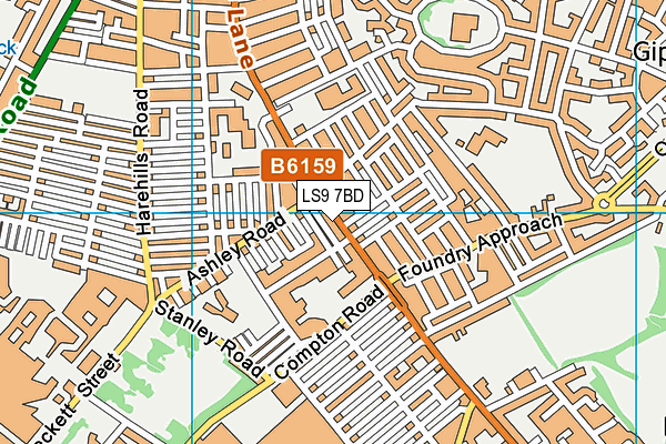LS9 7BD map - OS VectorMap District (Ordnance Survey)