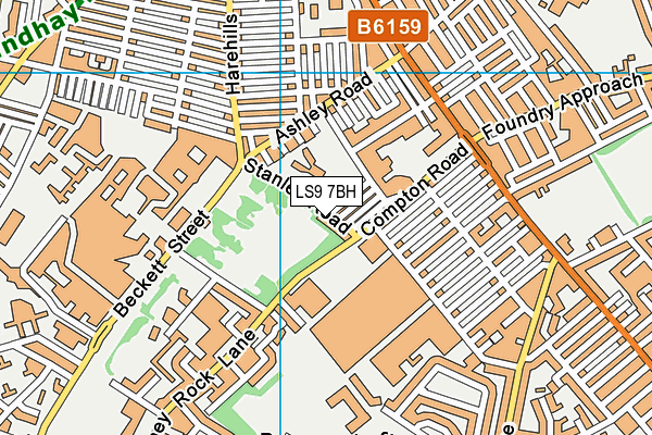 LS9 7BH map - OS VectorMap District (Ordnance Survey)
