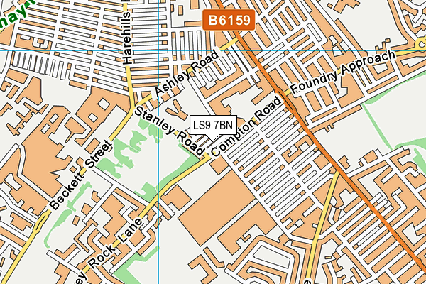 LS9 7BN map - OS VectorMap District (Ordnance Survey)