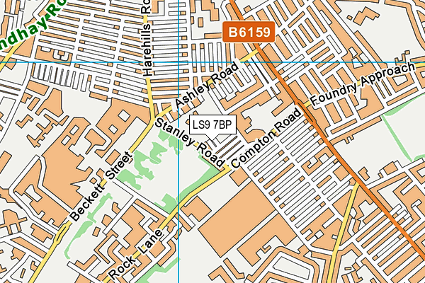 LS9 7BP map - OS VectorMap District (Ordnance Survey)