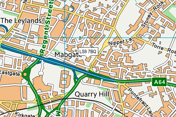 LS9 7BQ map - OS VectorMap District (Ordnance Survey)