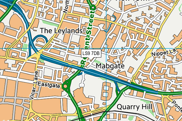 LS9 7DB map - OS VectorMap District (Ordnance Survey)
