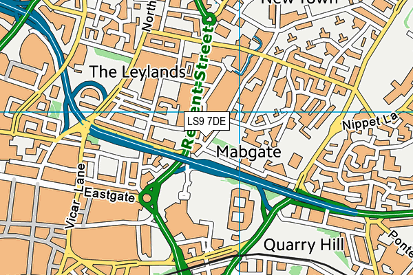 LS9 7DE map - OS VectorMap District (Ordnance Survey)