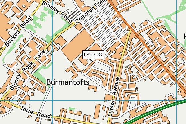 LS9 7DG map - OS VectorMap District (Ordnance Survey)