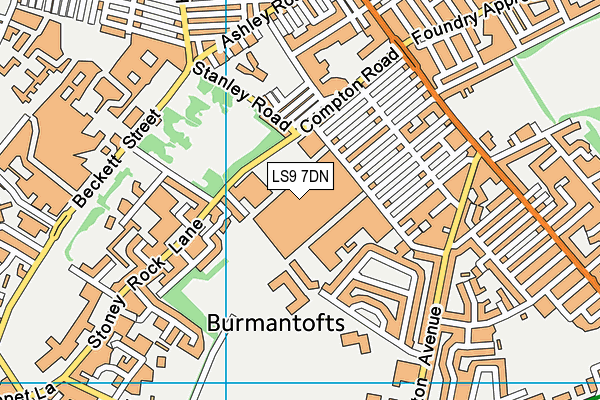LS9 7DN map - OS VectorMap District (Ordnance Survey)