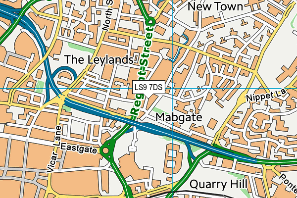 LS9 7DS map - OS VectorMap District (Ordnance Survey)