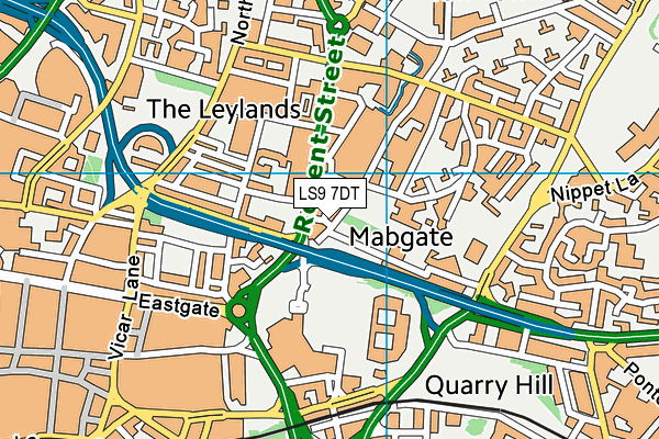 LS9 7DT map - OS VectorMap District (Ordnance Survey)