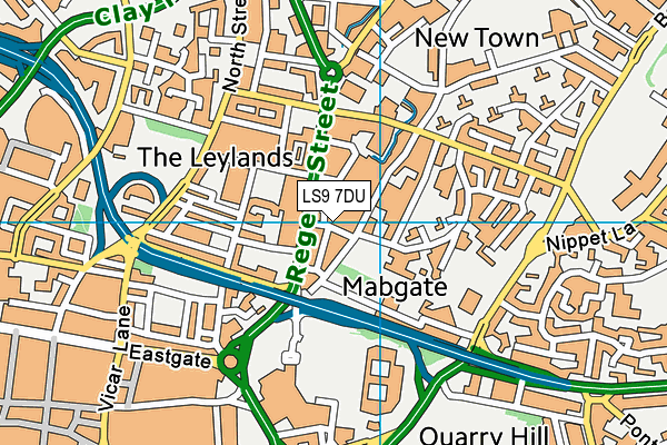 LS9 7DU map - OS VectorMap District (Ordnance Survey)