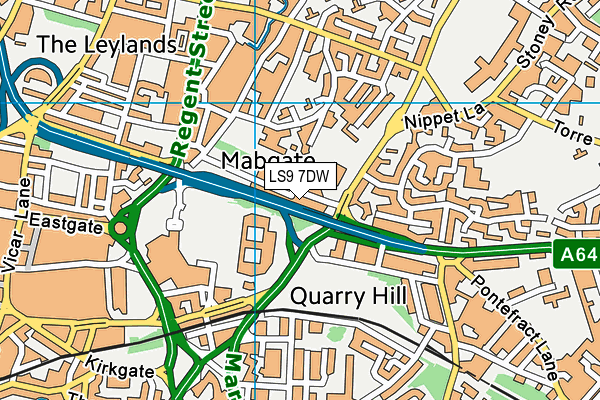 LS9 7DW map - OS VectorMap District (Ordnance Survey)