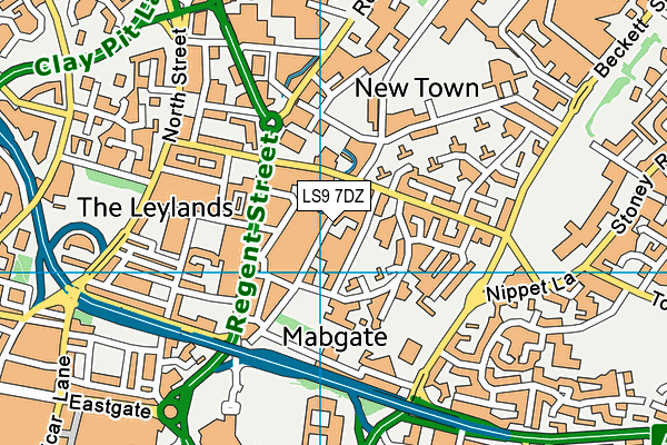 LS9 7DZ map - OS VectorMap District (Ordnance Survey)