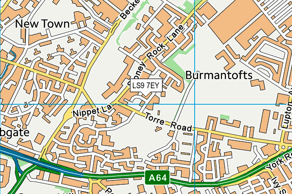 LS9 7EY map - OS VectorMap District (Ordnance Survey)