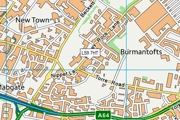 LS9 7HT map - OS VectorMap District (Ordnance Survey)