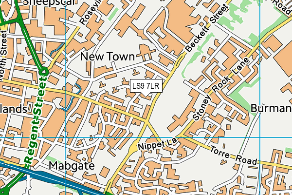 LS9 7LR map - OS VectorMap District (Ordnance Survey)