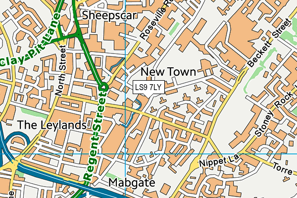 LS9 7LY map - OS VectorMap District (Ordnance Survey)