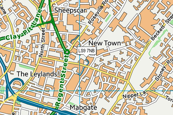LS9 7NB map - OS VectorMap District (Ordnance Survey)