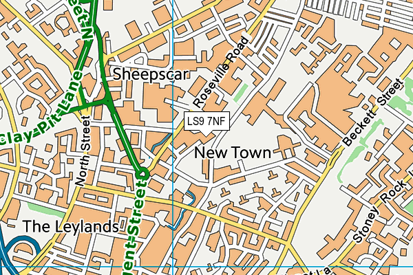 LS9 7NF map - OS VectorMap District (Ordnance Survey)