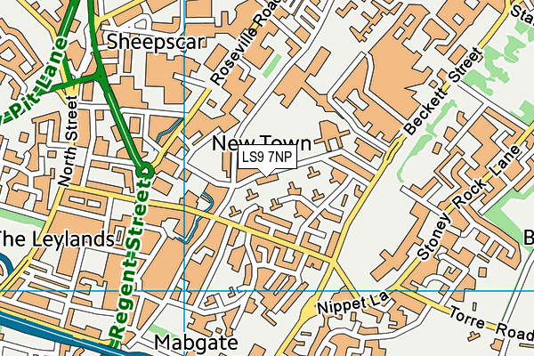 LS9 7NP map - OS VectorMap District (Ordnance Survey)