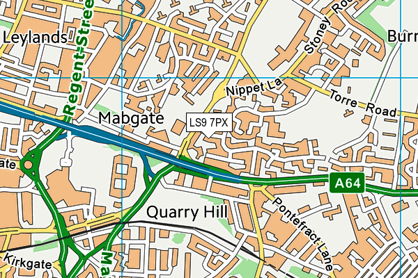 LS9 7PX map - OS VectorMap District (Ordnance Survey)