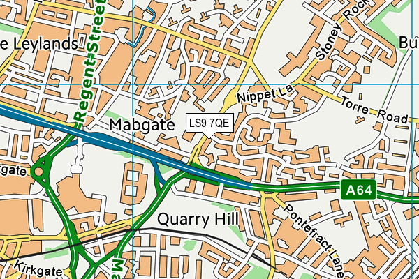 LS9 7QE map - OS VectorMap District (Ordnance Survey)