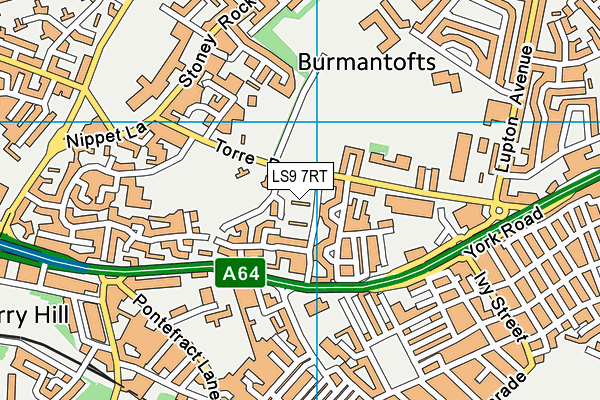 LS9 7RT map - OS VectorMap District (Ordnance Survey)