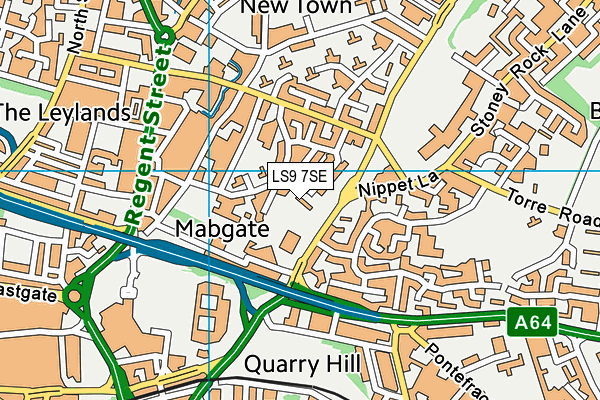 LS9 7SE map - OS VectorMap District (Ordnance Survey)