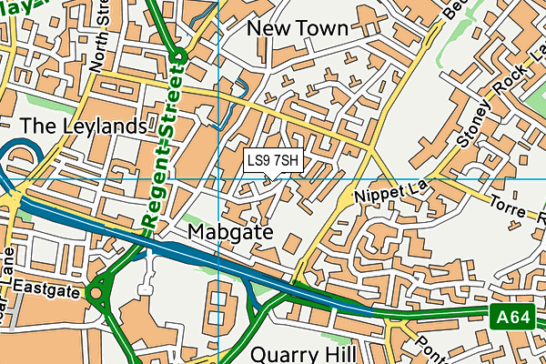 LS9 7SH map - OS VectorMap District (Ordnance Survey)