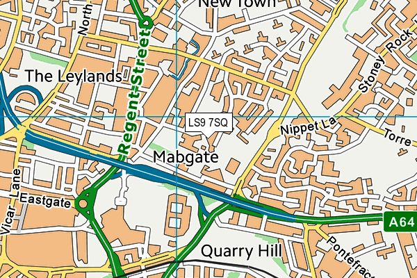 LS9 7SQ map - OS VectorMap District (Ordnance Survey)