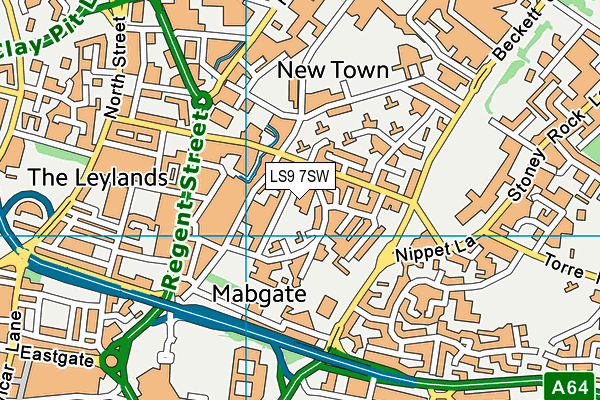 LS9 7SW map - OS VectorMap District (Ordnance Survey)