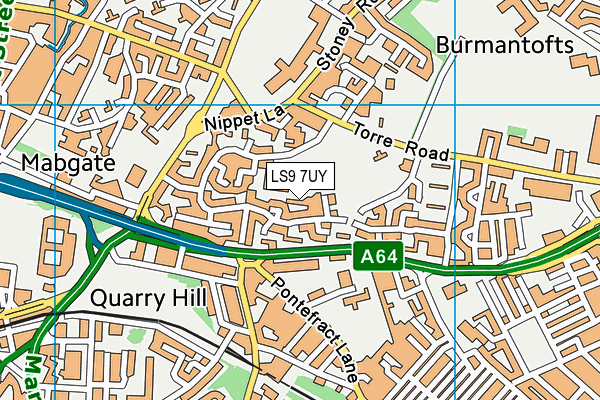 LS9 7UY map - OS VectorMap District (Ordnance Survey)