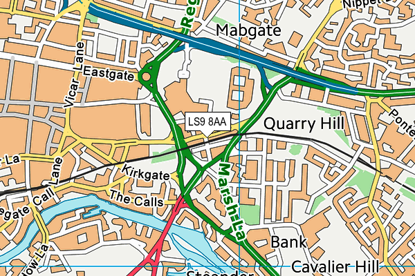 LS9 8AA map - OS VectorMap District (Ordnance Survey)